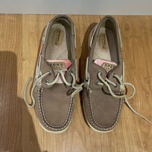 Sperry Brown and Pink Boat Shoes